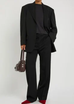 Wool gabardine trousers