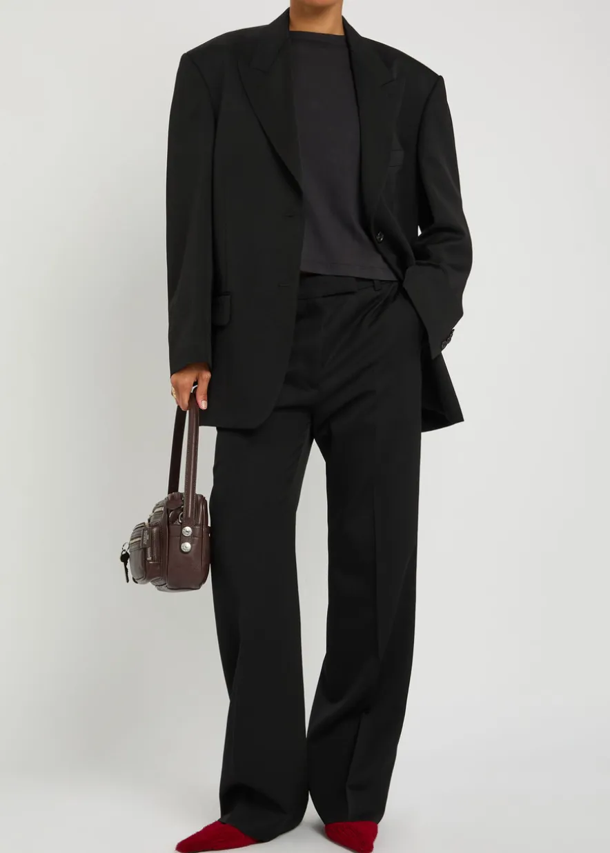 Wool gabardine trousers