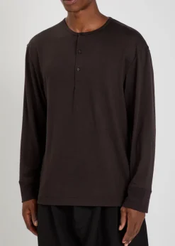 Wool-jersey henley T-shirt