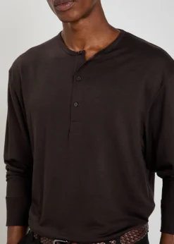 Wool-jersey henley T-shirt
