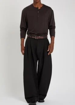 Wool-jersey henley T-shirt