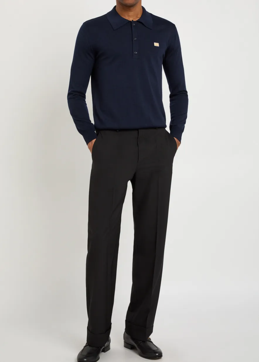 Wool polo shirt