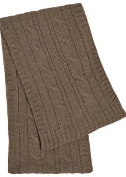 Wooton cable-knit cashmere and wool-blend scarf