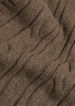 Wooton cable-knit cashmere and wool-blend scarf