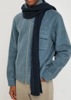 Wooton cable-knit cashmere and wool-blend scarf
