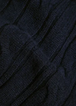 Wooton cable-knit cashmere and wool-blend scarf