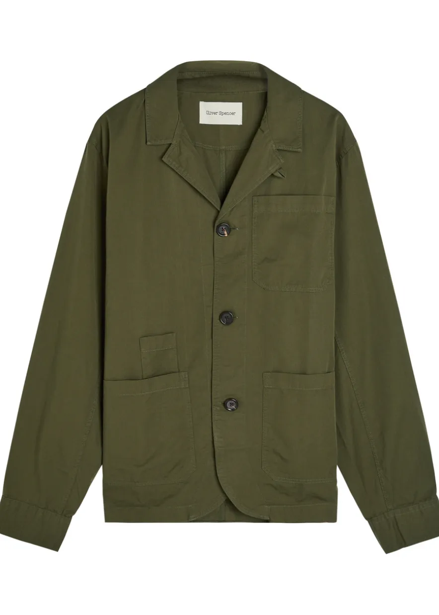 Worker patch pocket cotton shirt