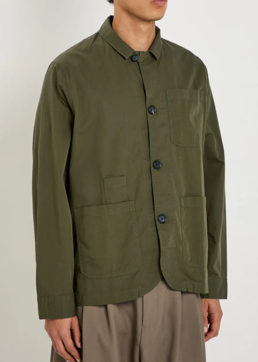 Worker patch pocket cotton shirt