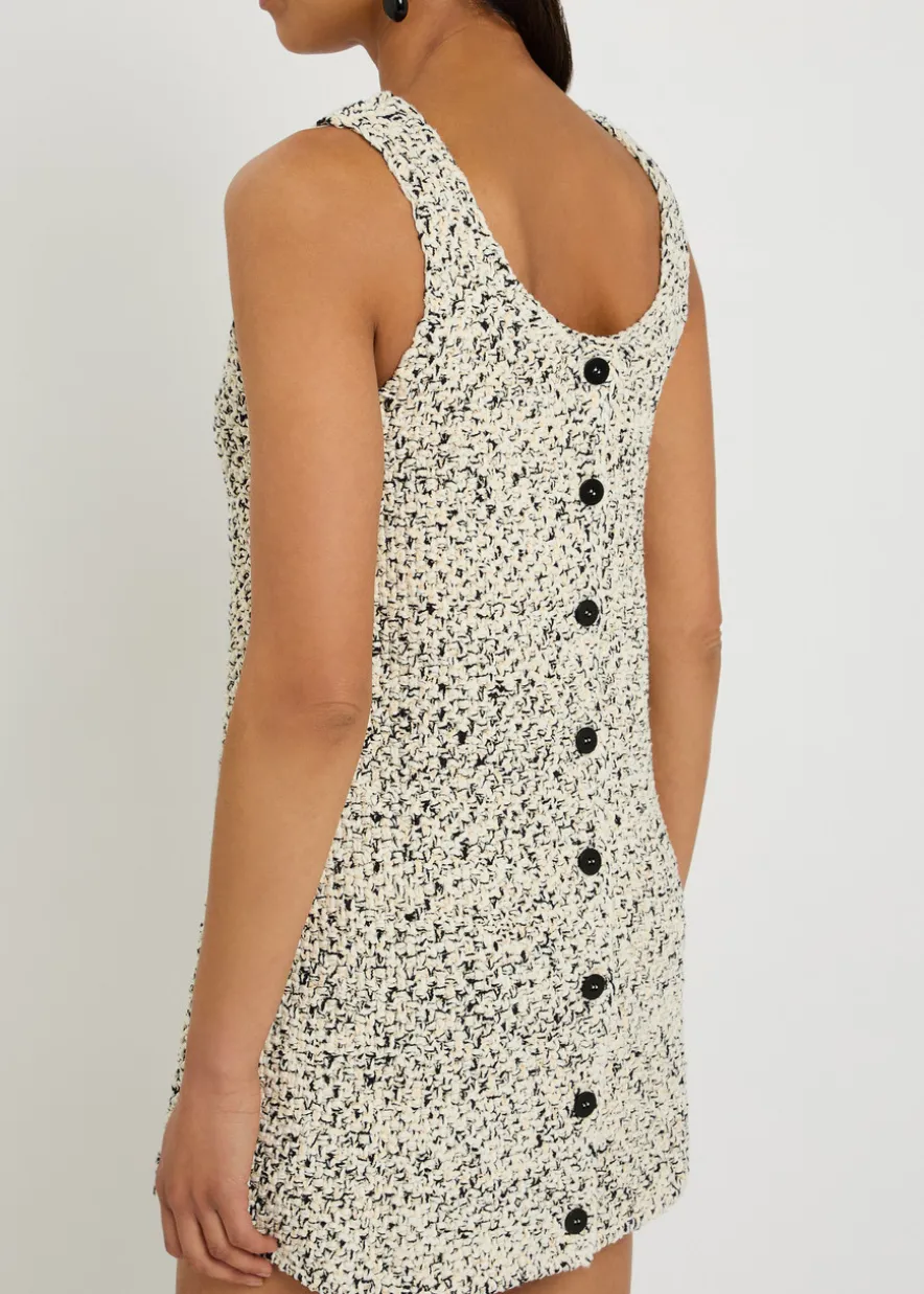 Woven cotton-blend mini dress