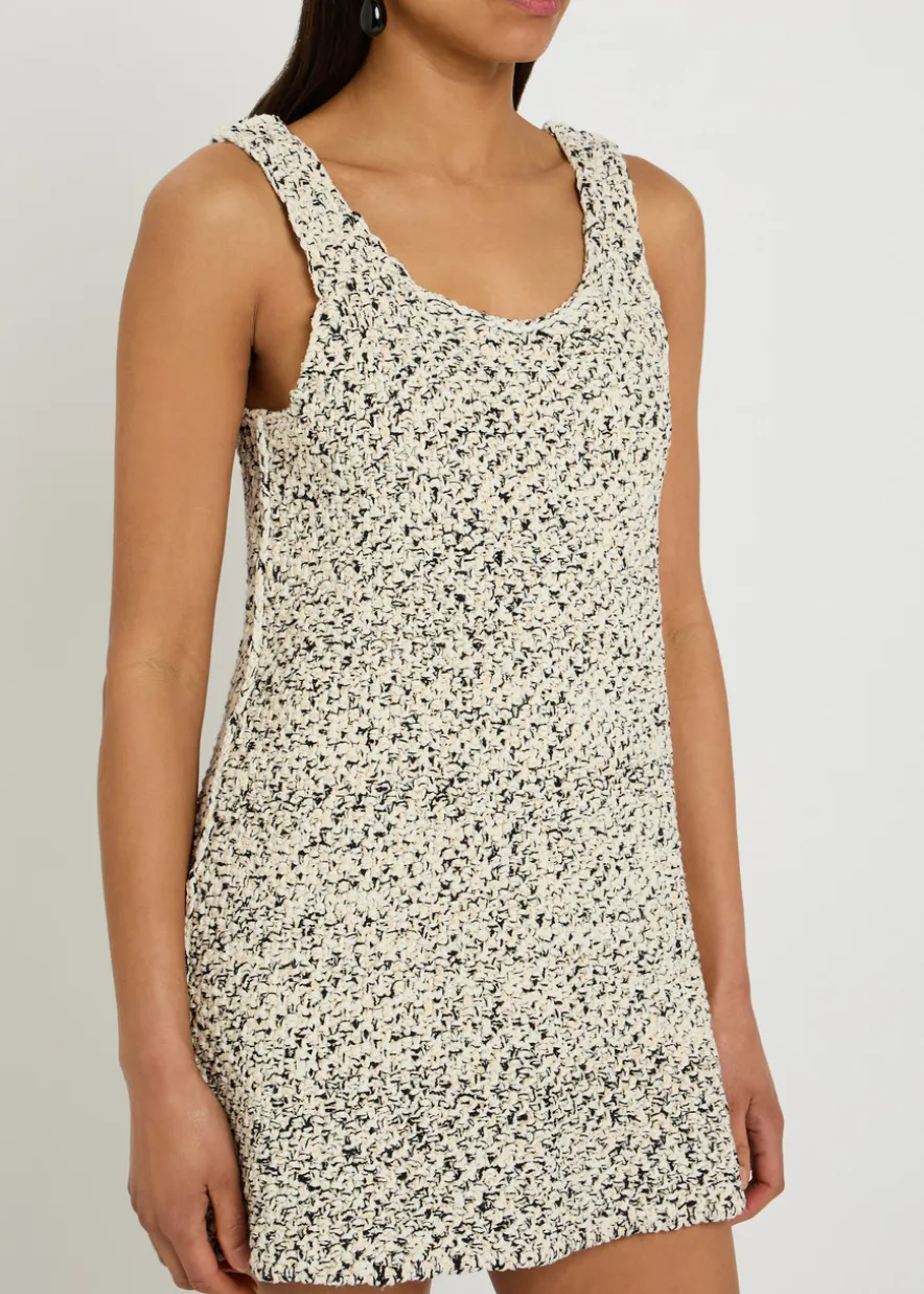 Woven cotton-blend mini dress