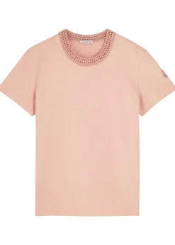 Woven crew-neck cotton T-shirt