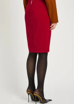 Woven midi skirt