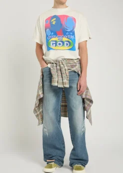 X A Bathing Ape God printed cotton T-shirt