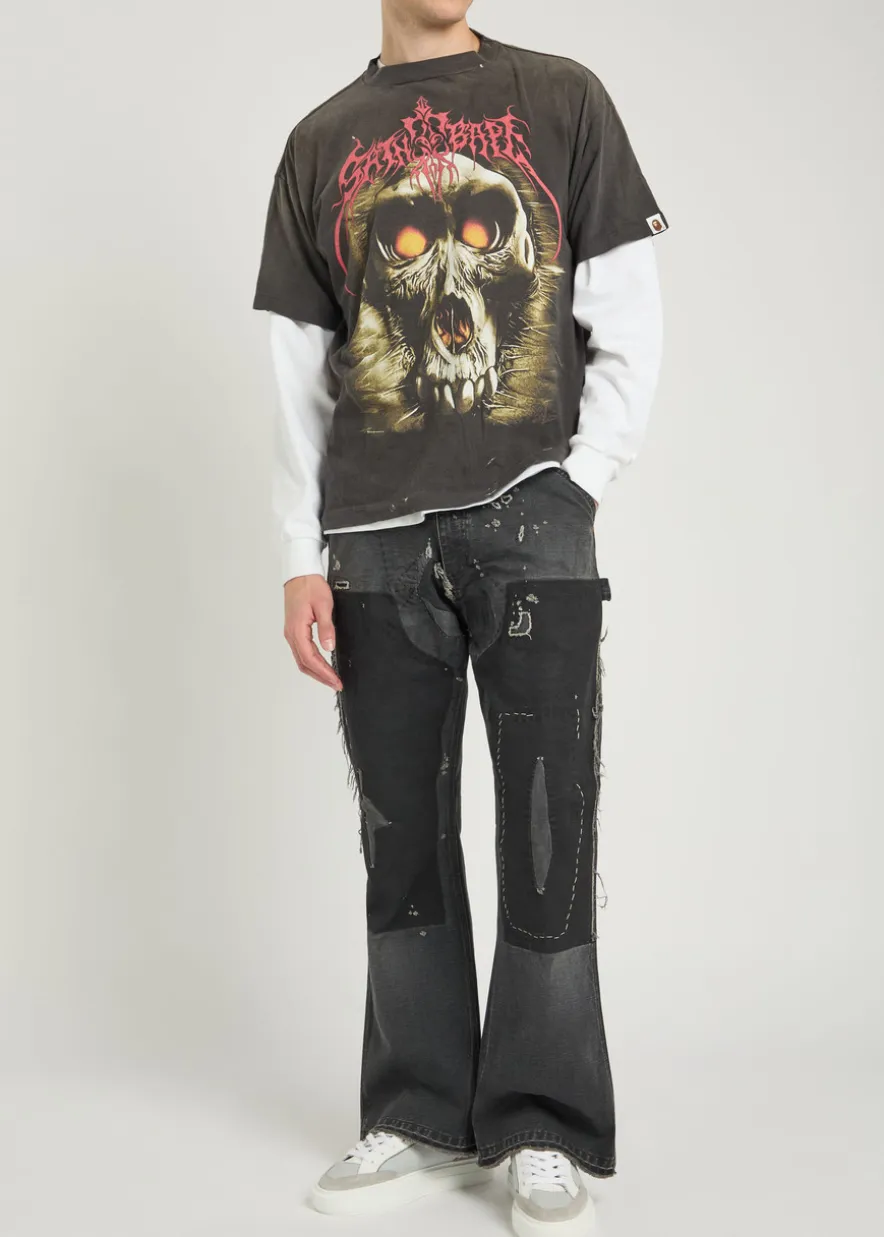 X A Bathing Ape Skull printed cotton T-shirt