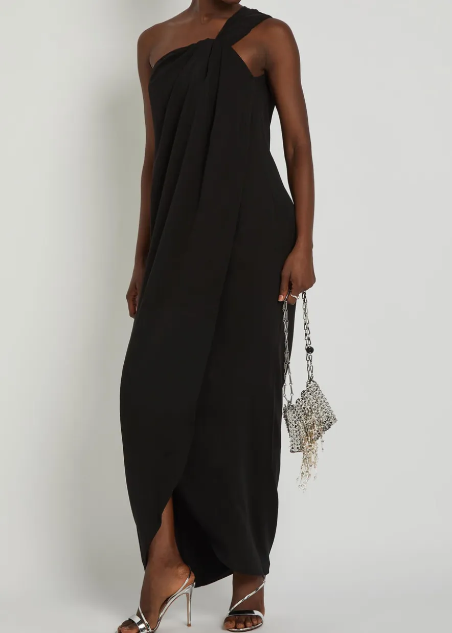 Xaden one-shoulder crepe maxi dress