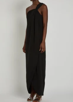 Xaden one-shoulder crepe maxi dress