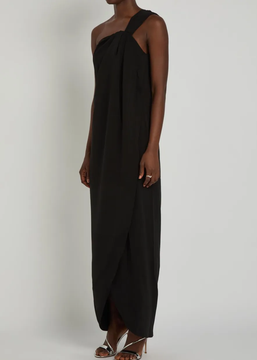 Xaden one-shoulder crepe maxi dress
