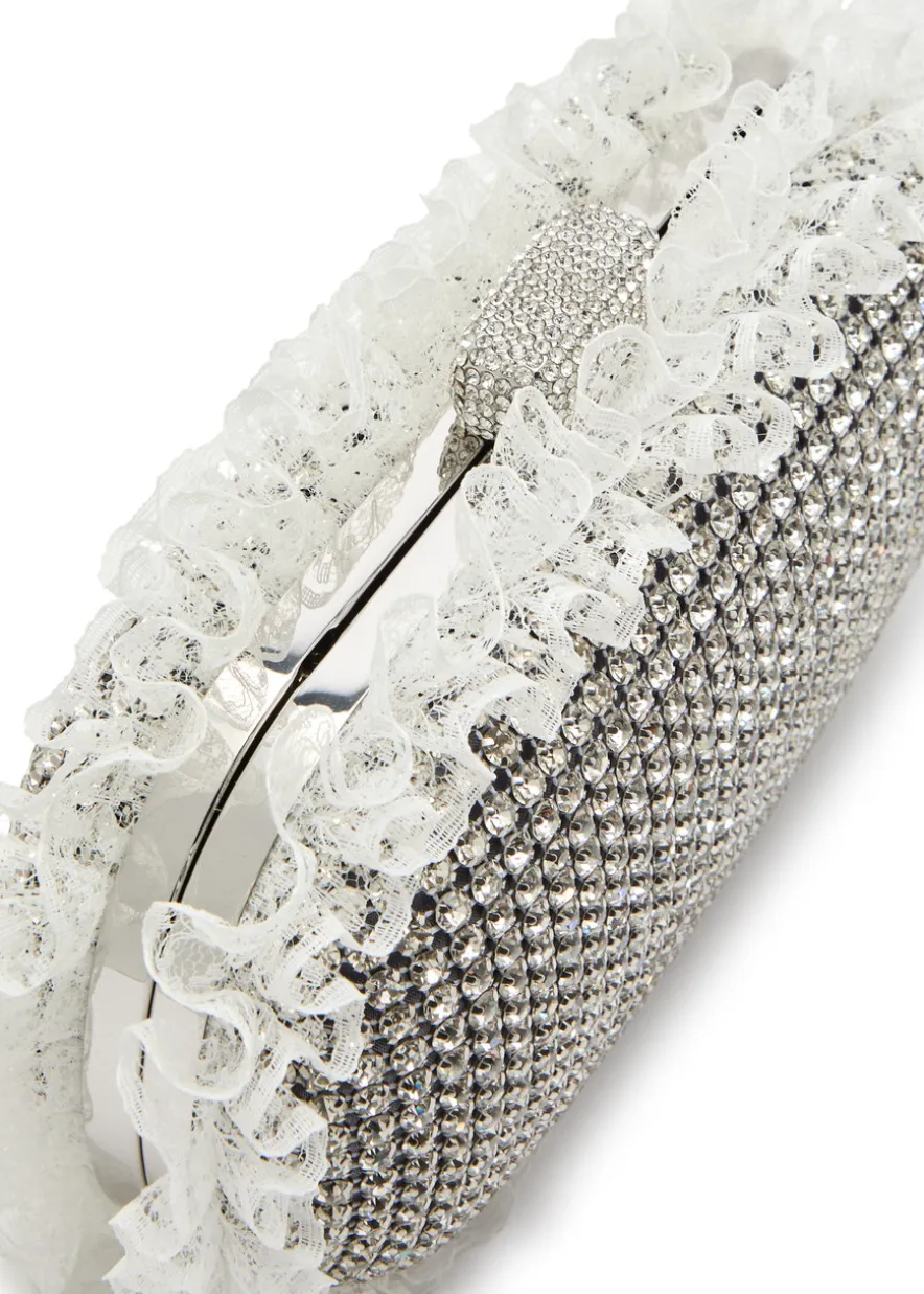 X Christopher Kane lace and crystal-embellished box clutch