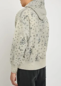 X Dr. Woo printed hooded cotton sweatshirt