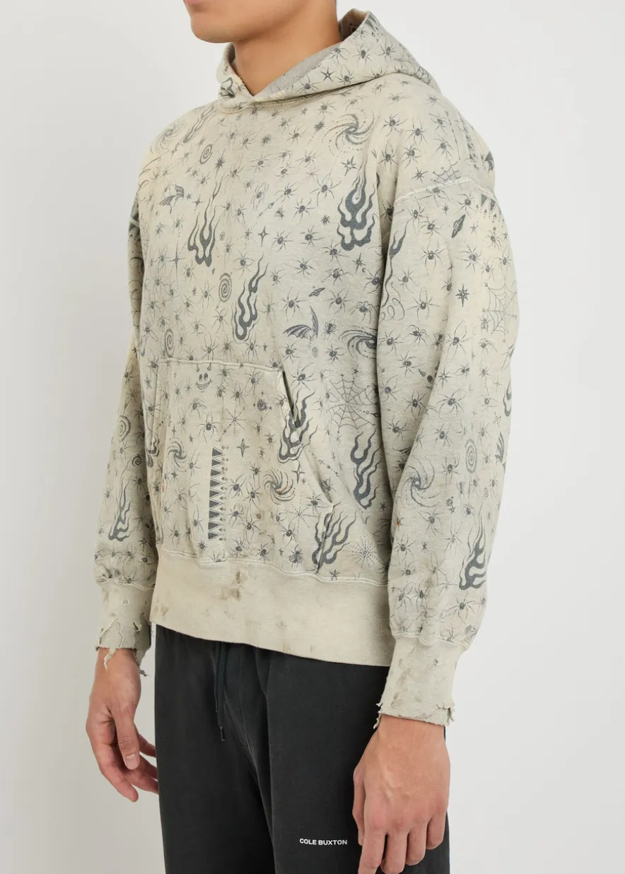X Dr. Woo printed hooded cotton sweatshirt