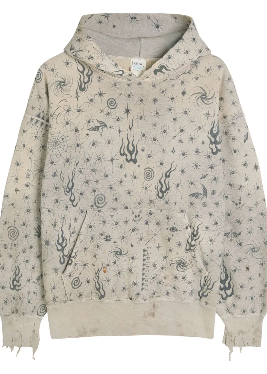 X Dr. Woo printed hooded cotton sweatshirt