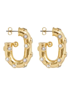 XL Link crystal-embellished hoop earrings