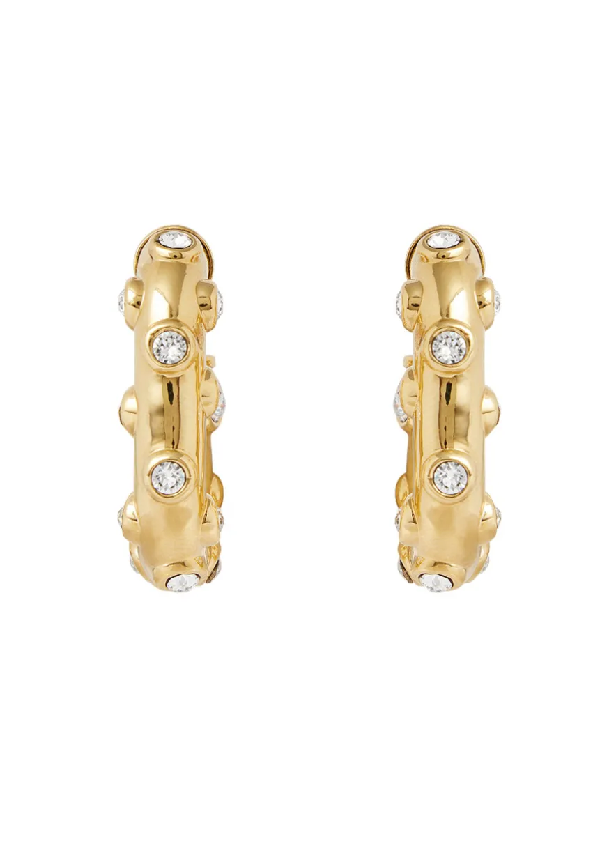 XL Link crystal-embellished hoop earrings
