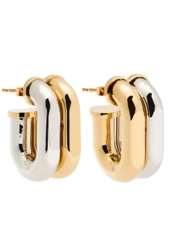 XL Link two-tone hoop earrings