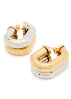 XL Link two-tone hoop earrings