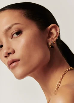 X Lucy Williams Waffle mini 18kt gold-plated hoop earrings