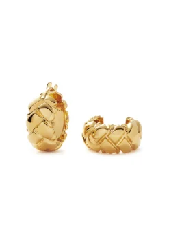 X Lucy Williams Waffle mini 18kt gold-plated hoop earrings