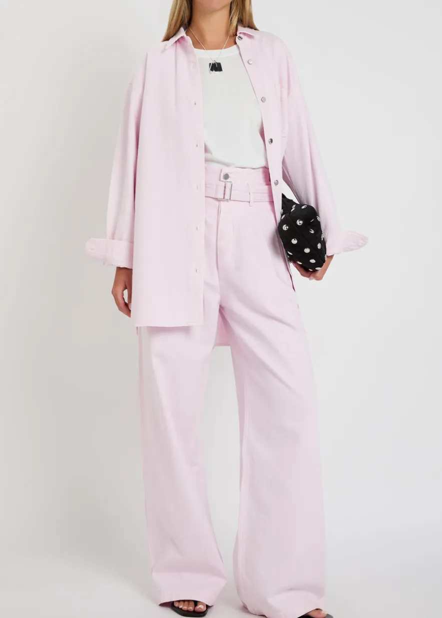 X Maria McManus belted wide-leg jeans