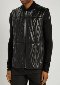 X Moncler geocamo padded leather flight vest