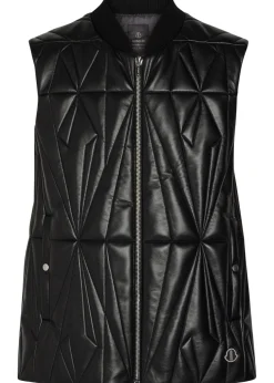 X Moncler geocamo padded leather flight vest