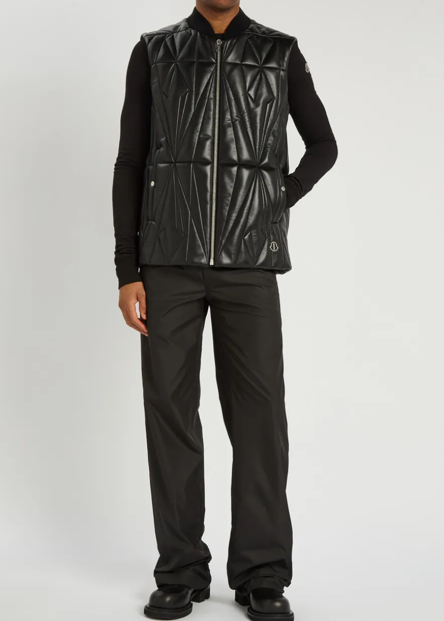 X Moncler geocamo padded leather flight vest