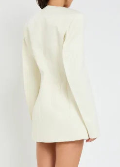 X RHW double-breasted wool-blend mini blazer dress