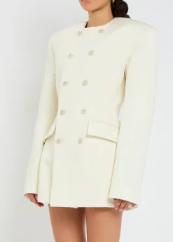X RHW double-breasted wool-blend mini blazer dress