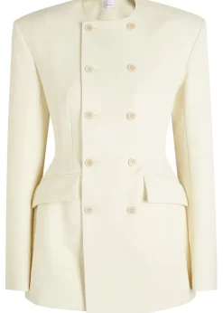 X RHW double-breasted wool-blend mini blazer dress