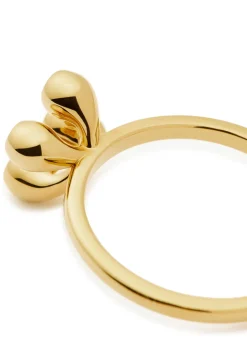 X The Flag Twins Atom 18kt gold vermeil ring