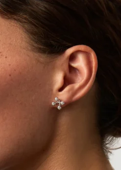 X The Flag Twins Atom sterling silver stud earrings