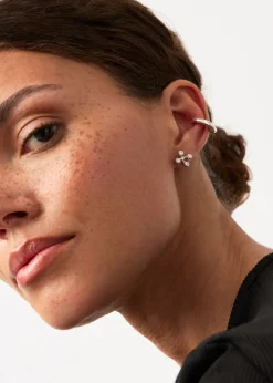 X The Flag Twins Atom sterling silver stud earrings