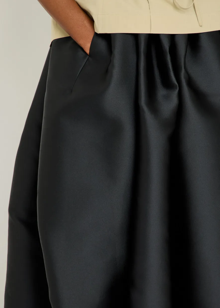 Yael gathered satin-crepe maxi skirt