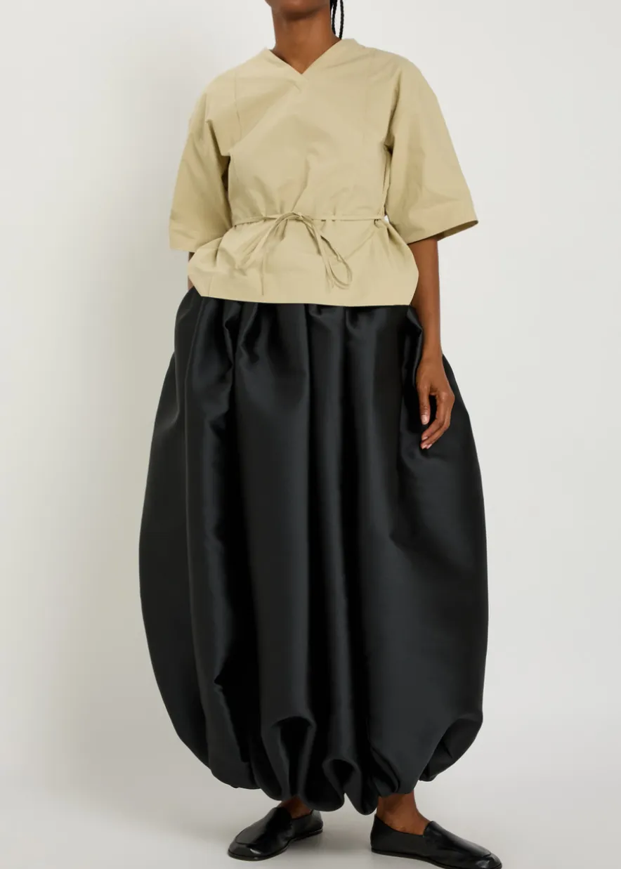 Yael gathered satin-crepe maxi skirt
