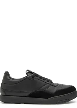 Yard Court panelled leather sneakers