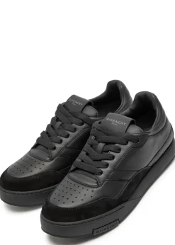 Yard Court panelled leather sneakers