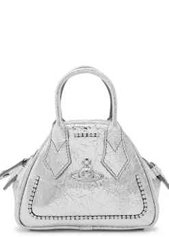 Yasmine mini metallic leather top handle bag