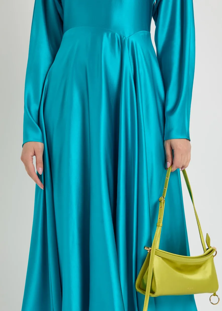 Yelin asymmetric silk midi dress