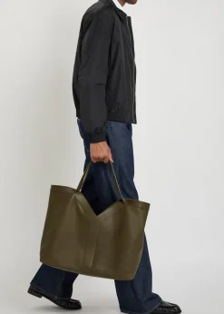 Y leather tote bag