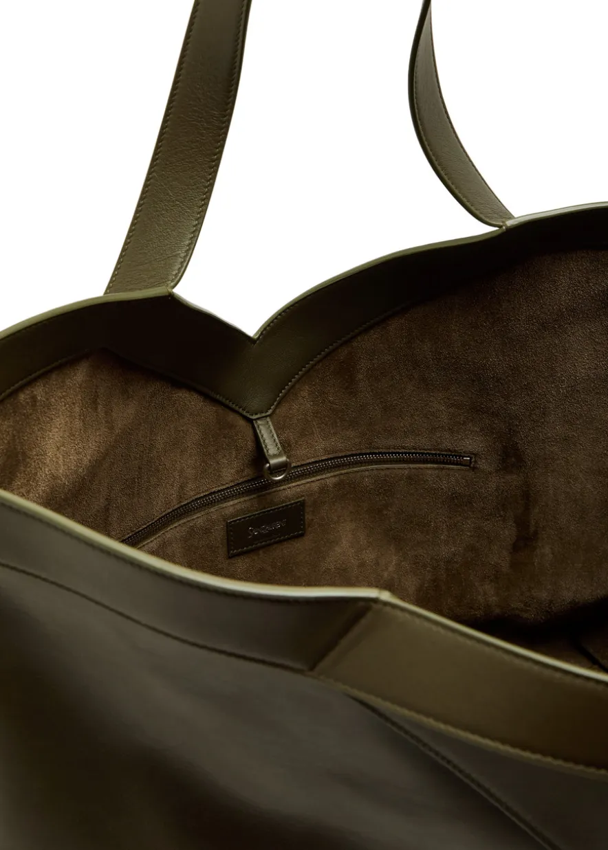 Y leather tote bag