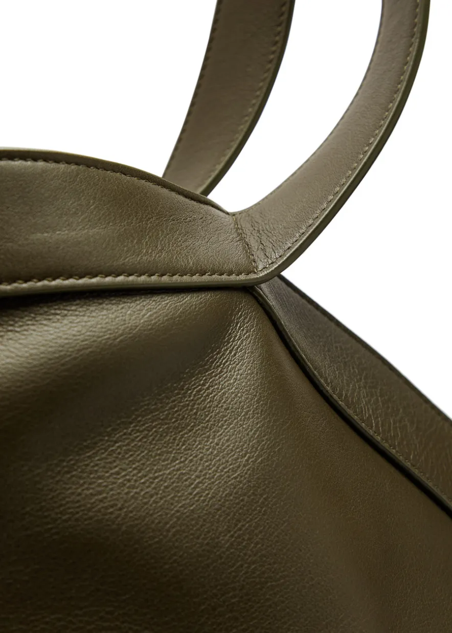 Y leather tote bag
